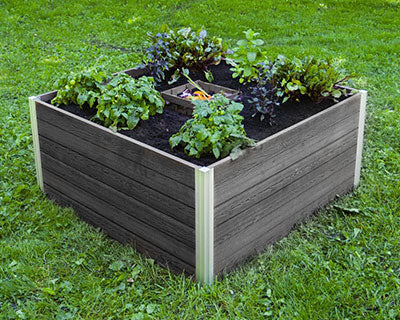 Vita Gardens Urbana Composting Garden Bed, Slate, 4' x 4'