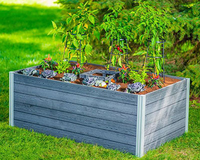 Vita Gardens Urbana Composting Garden Bed, Slate, 5' x 3'