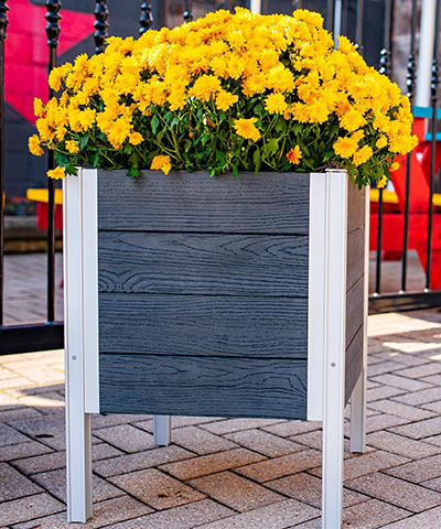 Vita Gardens Urbana Raised Planter, Slate Gray, 17"L