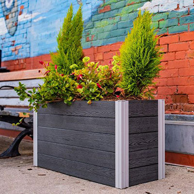 Vita Gardens Urbana Parklette Planter, Small, Gray, 39"L