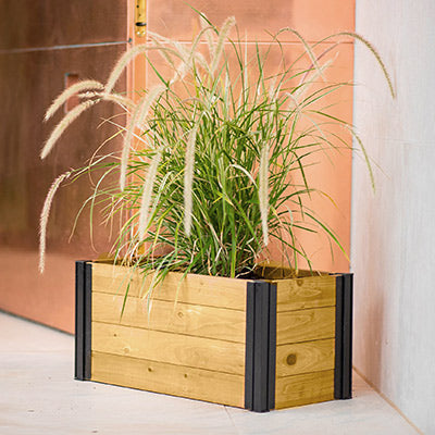 Vita Gardens Mezza Cedar Rectangular Planter, Brown, 24"L