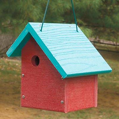 Woodlink Going Green Sloped Roof Wren House, Red