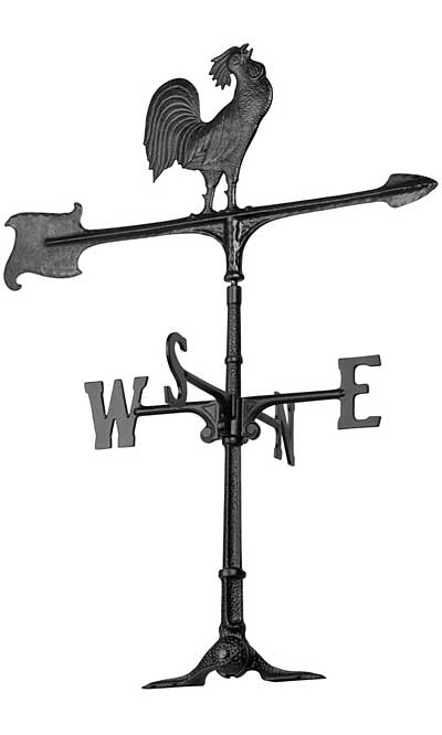 Whitehall Rooster Large Accent Weathervane, Black