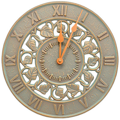 Whitehall Ivy Silhouette Clock, Copper Verdi, 12" dia.