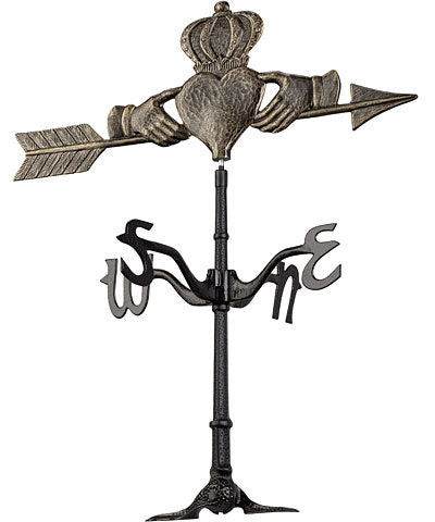 Whitehall Claddagh Rooftop Weathervane, Black/Gold