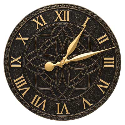 Whitehall Artisan Wall Clock, Black/Gold, 16" dia.