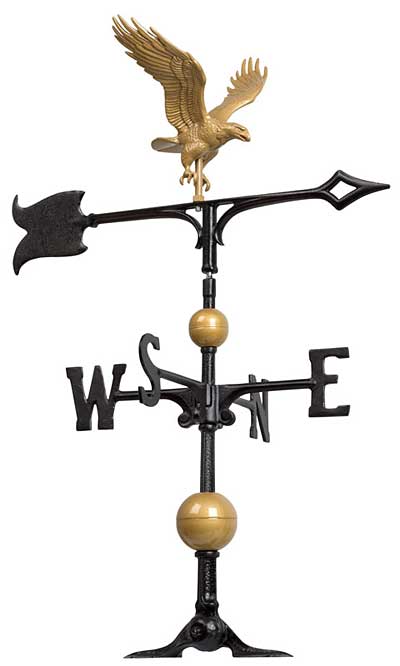 Whitehall Full-Bodied Eagle Weathervane, Gold-Bronze