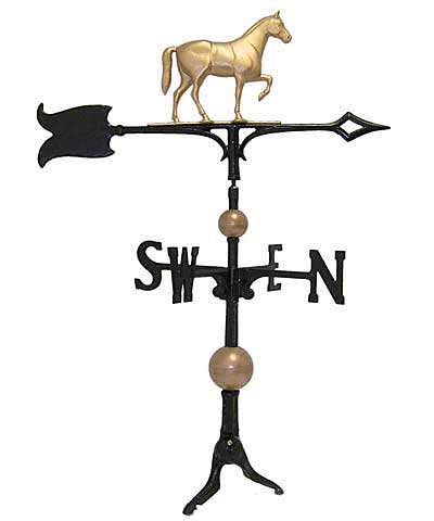 Whitehall Full-Bodied Horse Weathervane, Gold-Bronze