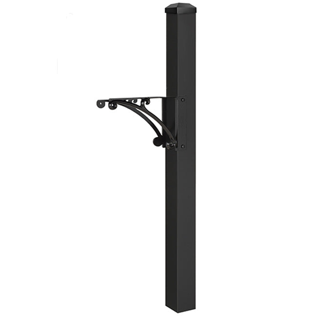 Whitehall Superior Mailbox Post, Cap, & Brackets, Black