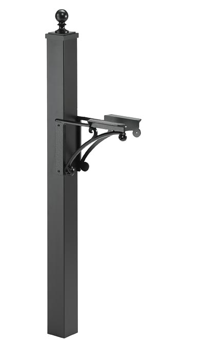 Whitehall Deluxe Mailbox Post & Brackets, Black