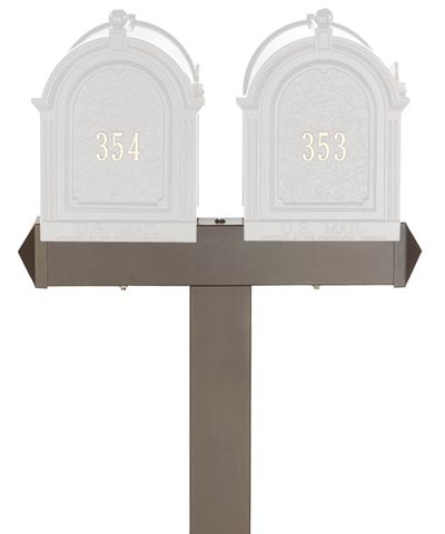 Whitehall Dual Mailboxes Post, French Bronze