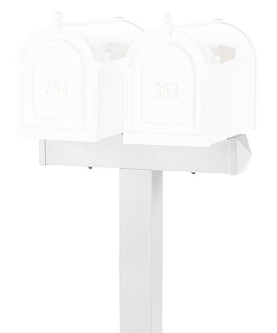 Whitehall Dual Mailboxes Post, White