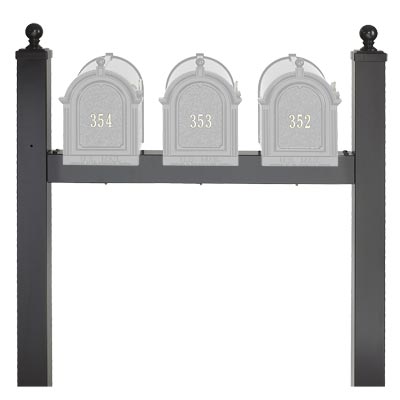 Whitehall Triple Mailboxes Post, Black