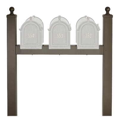 Whitehall Triple Mailboxes Post, French Bronze