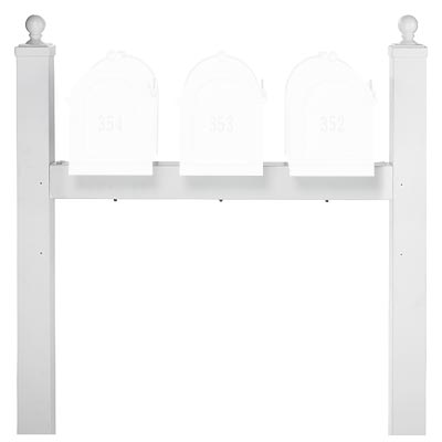 Whitehall Triple Mailboxes Post, White