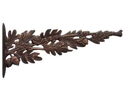 Whitehall Oak Leaf Nature Hook, Oil Rub Bronze, 15.25"