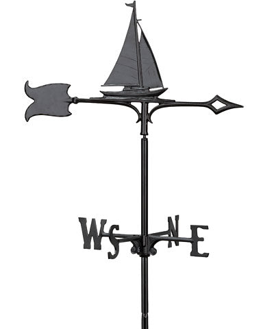 Whitehall Sailboat Garden Weathervane, Black