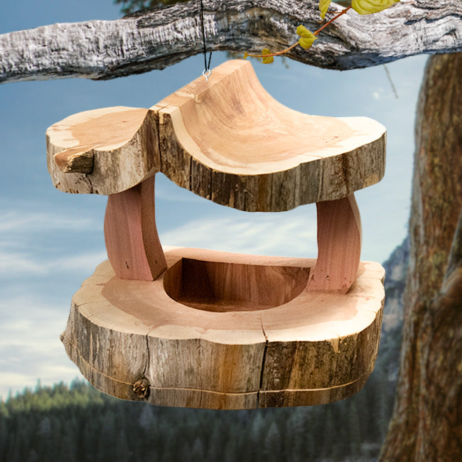 Woodmen Designs Rustic Cedar Fly Through Bird Feeder